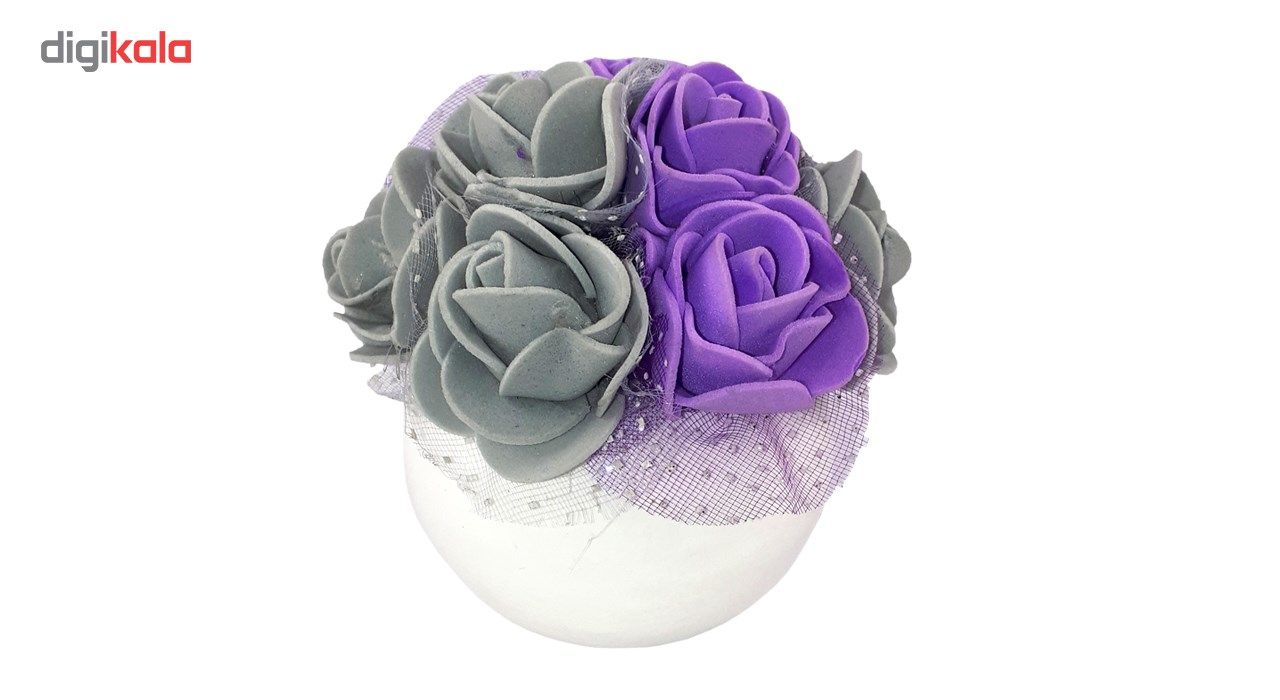 گلدان مصنوعیبا گل مدل مینیاتوری دو رنگ