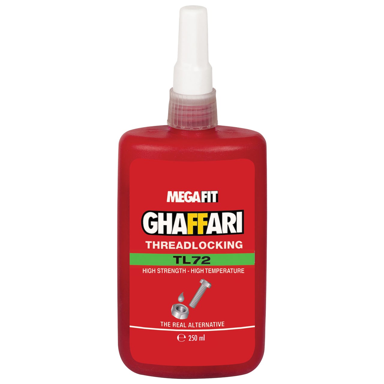 چسب قفل کننده رزوه  غفاری مدل MEGAFIT  TL 72 حجم 250 گرمی