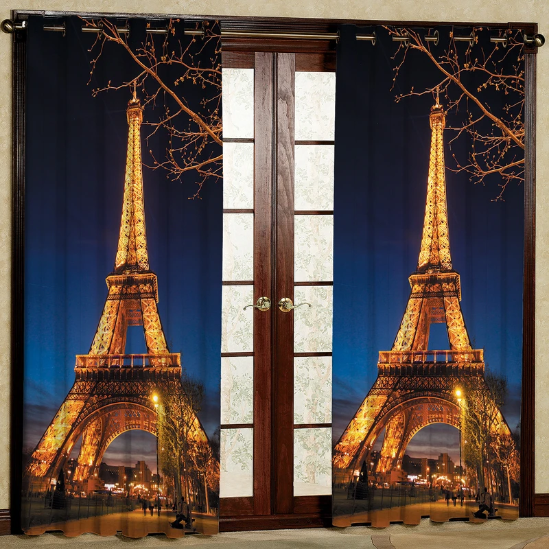  پرده مدل برج ایفل مخمل پانچی کد 203 سایز 140x280 سانتی متر