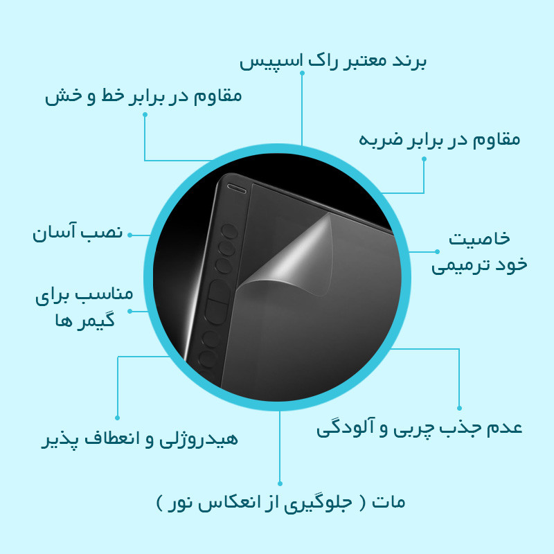 محافظ صفحه نمایش گیمینگ راک اسپیس مدل HyGAM مناسب برای تبلت اپل iPad Air (2022)