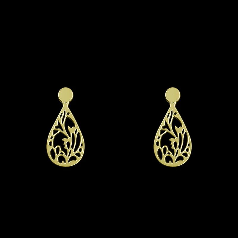 گوشواره طلا 18 عیار زنانه مدوپد مدل هندسی کد GA1-13881
