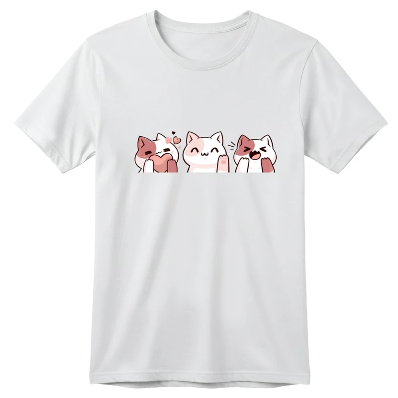 تی‌شرت آستین کوتاه بچگانه مدل سه گربه کد v20 