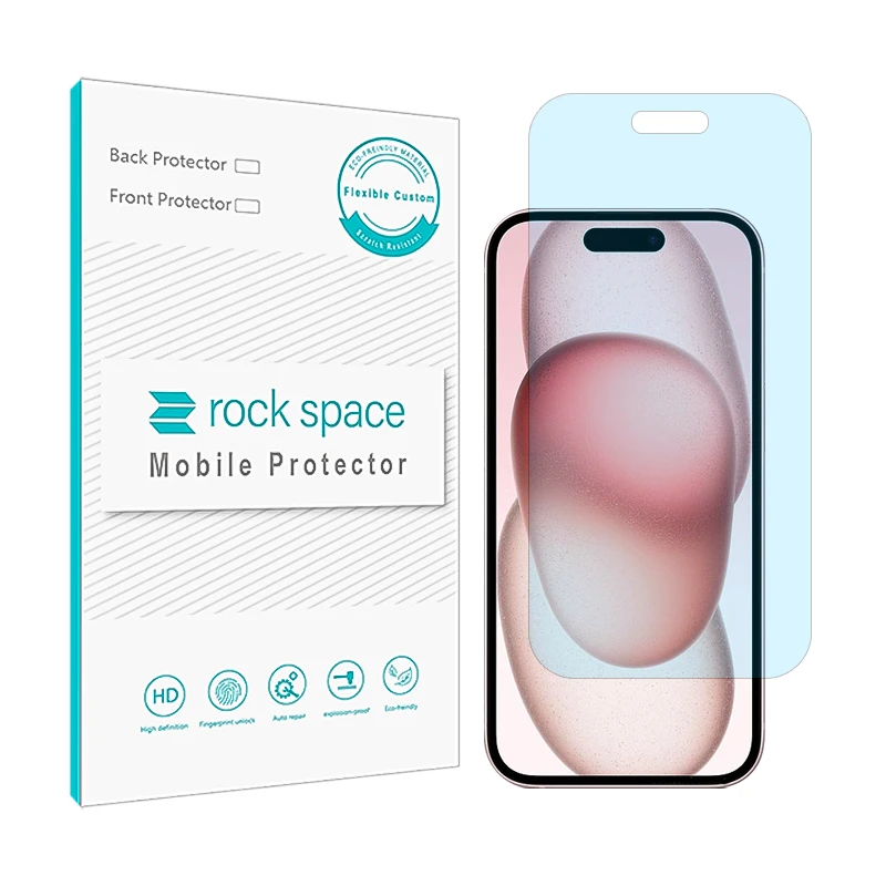 محافظ صفحه نمایش ضد اشعه آبی راک اسپیس مدل HyBLU مناسب برای گوشی موبایل اپل iPhone 15