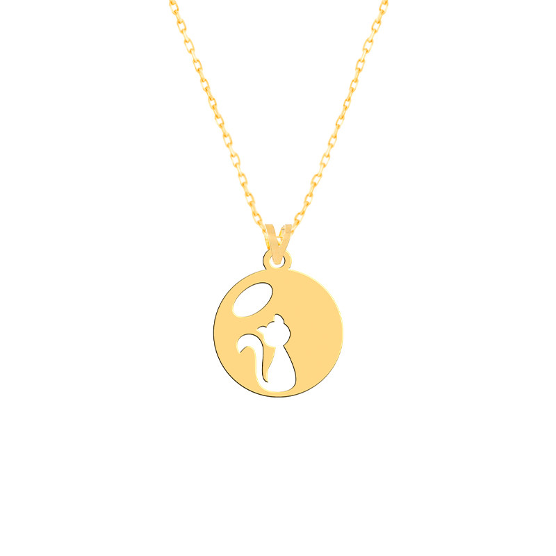 گردنبند طلا 18 عیار زنانه فرشته مدل گربه  WNLZ-000435