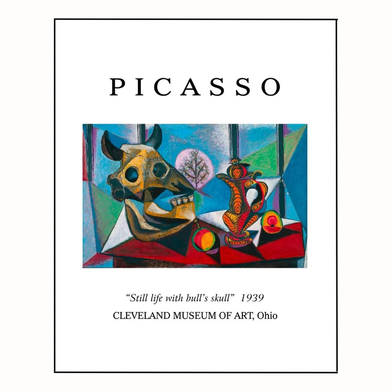 پوستر مدل  آثار هنری پیکاسو-طبیعت‌مرده با جمجمه گاو 