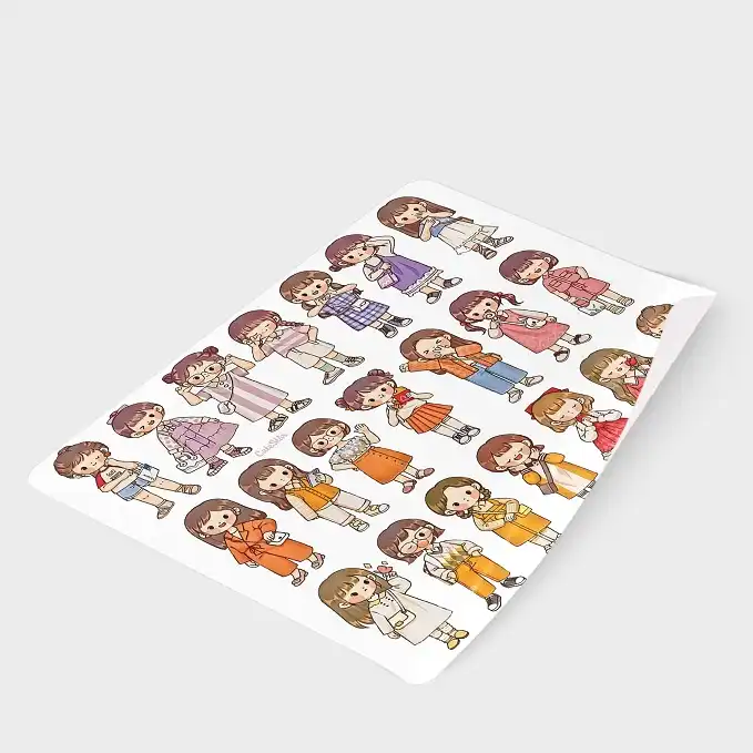 برچسب مدل برش نخورده طرح اسکرپ بوک دختر کیوت