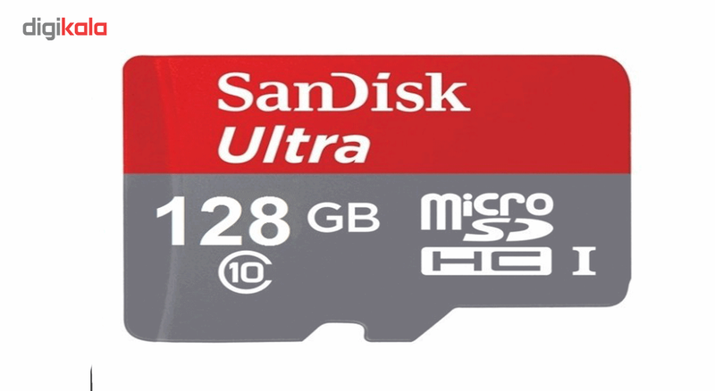 کارت حافظه MicroSDHC سن دیسک مدل Ultraکلاس 10 استاندارد UHS-I U1 سرعت 80MBps 533X همراه با آداپتور SD ظرفیت 128 گیگابایت