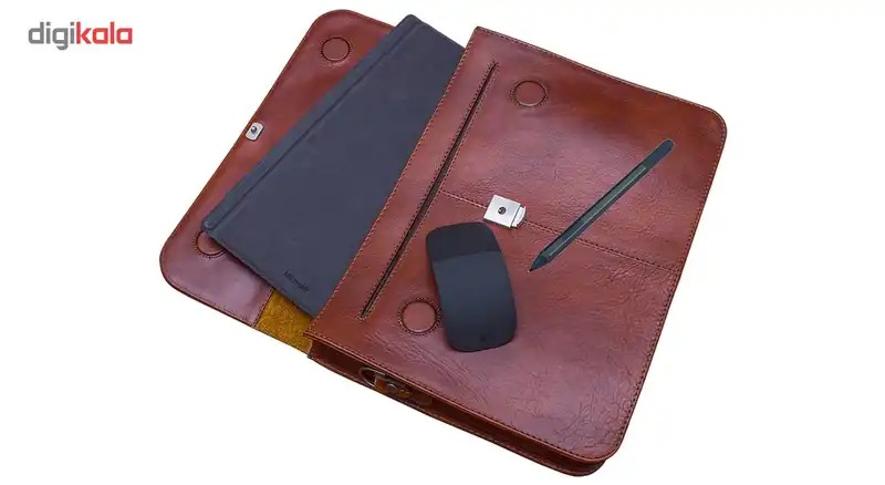 تبلت مایکروسافت مدل Surface Pro 2017 - D به همراه کیبورد و قلم و ماوس 2017 مشکی رنگ و کیف چرم صنوبر - ظرفیت 256 گیگابایت