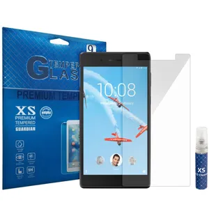 محافظ صفحه نمایش شیشه ای ایکس اس مدل تمپرد مناسب برای تبلت لنوو Tab 4 7 TB-7504X/ Essential به همراه اسپری پاک کننده صفحه XS