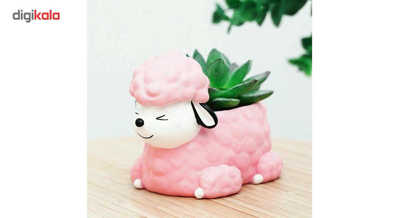 گلدان دکوگل طرح بره صورتی کد DG070