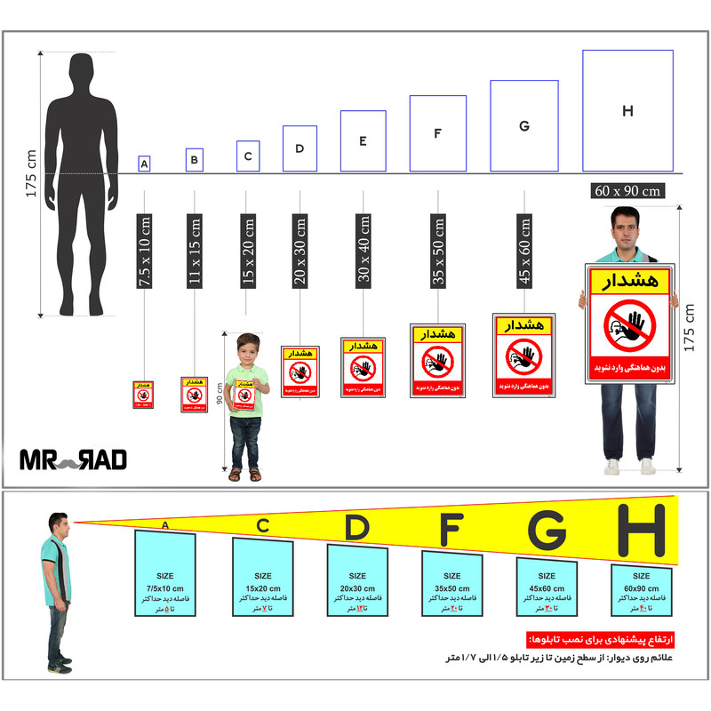 برچسب ایمنی مستر راد طرح بدون هماهنگی وارد نشوید مدل HSE-OSHA-1252