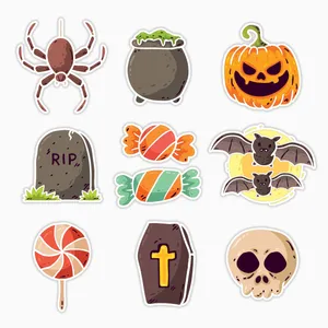 استیکر لپ تاپ و موبایل بووم طرح هالووین کد MR124 مجموعه 10 عددی