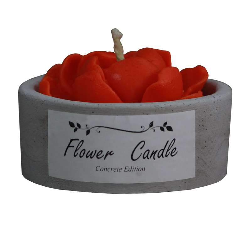 شمع مدل بتنی طرح گل آلاله