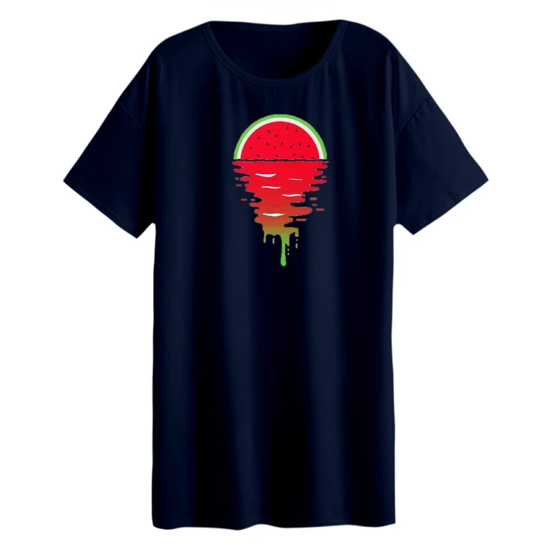 تی شرت لانگ زنانه مدل هندوانه غروب کد 1