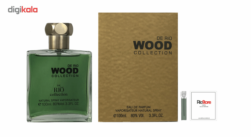ادو پرفیوم مردانه ریو کالکشن مدل Rio Wood Brown حجم 100 میلی لیتر به همراه عطر جیبی