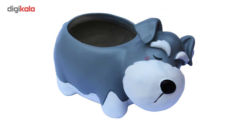 گلدان دکوگل طرح سگ طوسی کد DG057