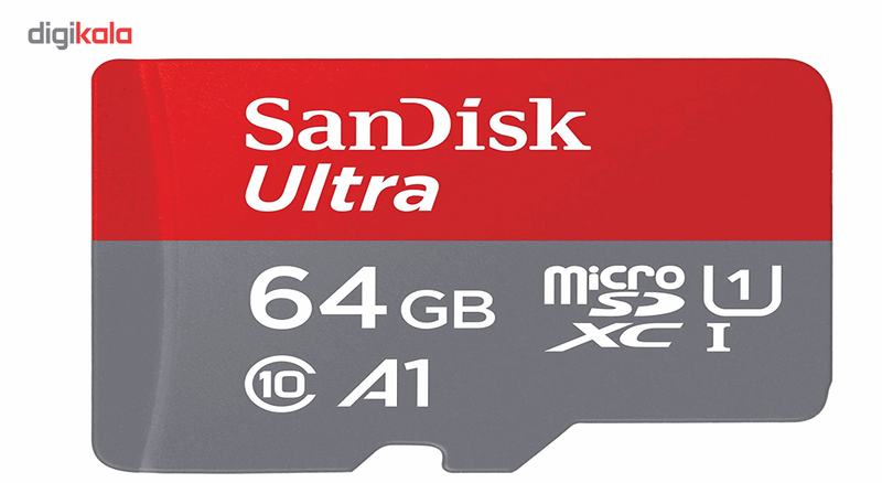 کارت حافظه MicroSDXC سن دیسک مدلUltra کلاس 10 استاندارد UHS-I U1 سرعت 80MBps همراه با آداپتور SD ظرفیت 64 گیگابایت