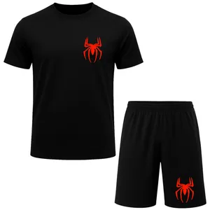 ست تیشرت آستین کوتاه و شلوارک راحتی مردانه مدل A32 طرح عنکبوت