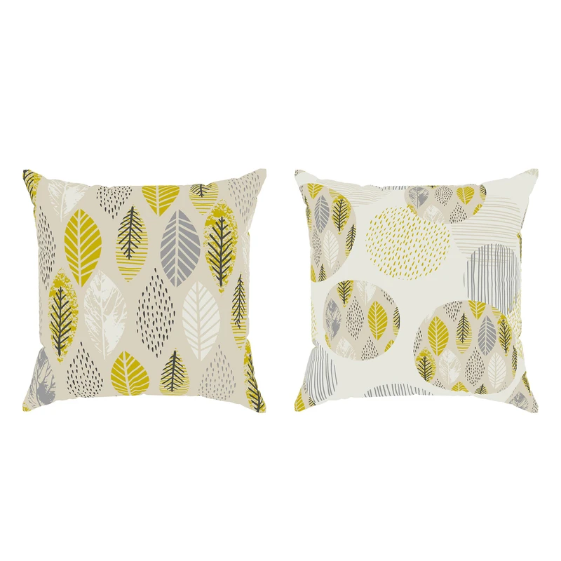 کاور کوسن مدل مخمل طرح برگ کد 5149-5144 مجموعه دو عددی