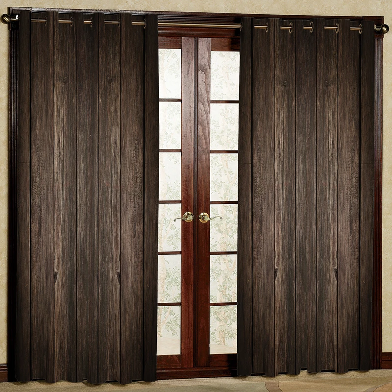 پرده مدل چوب حاشیه مخمل پانچی کد 2189 سایز 200x140 سانتی متر