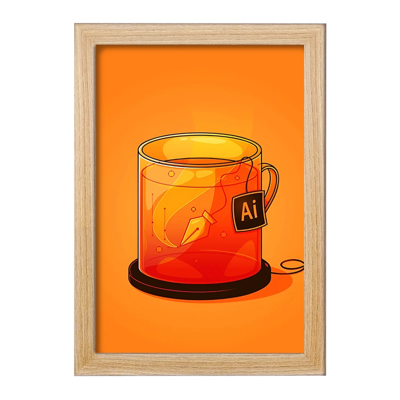 تابلو خندالو مدل فنجان ایلاستریتور کد F8833