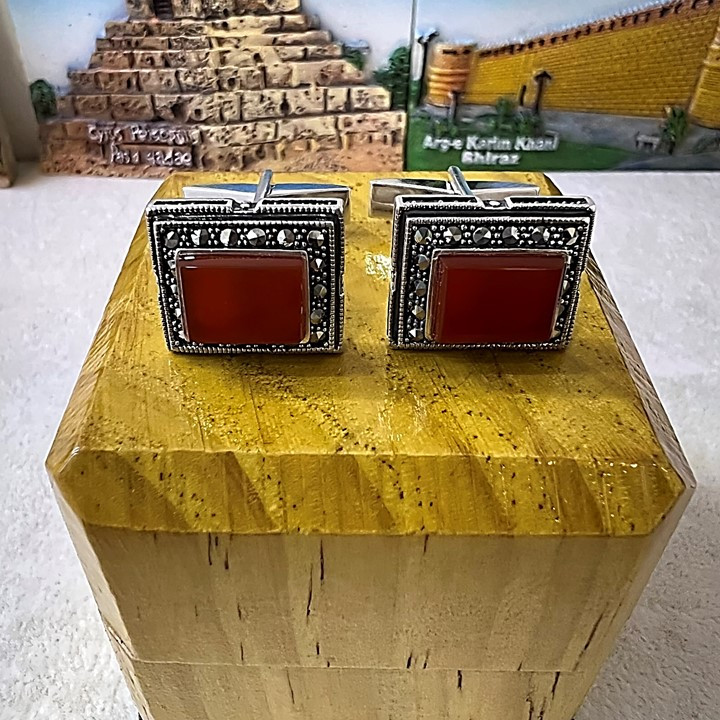 دکمه سردست نقره  مردانه کد glsr-2474