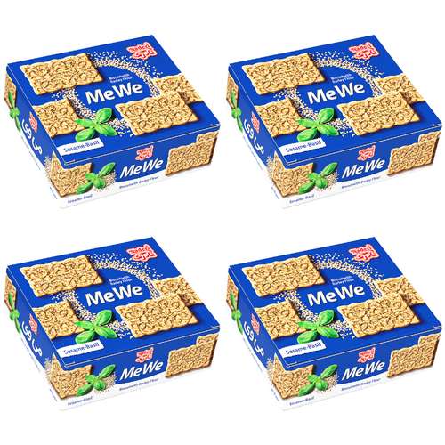 بیسکویت با آرد جو با تزیین کنجد و ریحان نادری - 600 گرم بسته 4 عددی