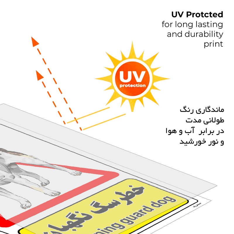 برچسب ایمنی مستر راد طرح خطر سگ نگهبان مدل HSE-OSHA-206