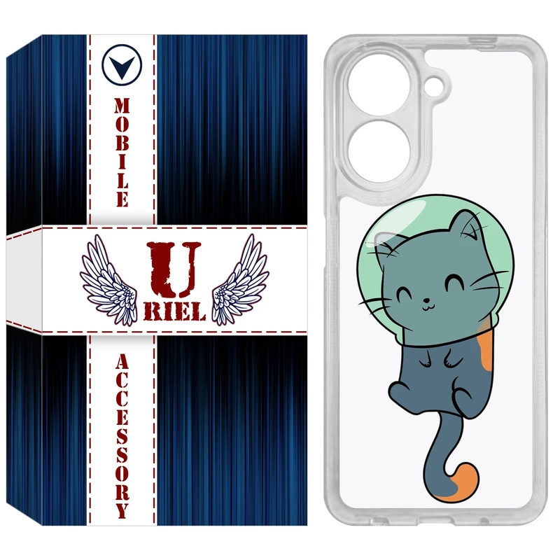 کاور یوریل مدل Clear کد 61 طرح گربه مناسب برای گوشی موبایل شیائومی Redmi A5 4G / Poco C71