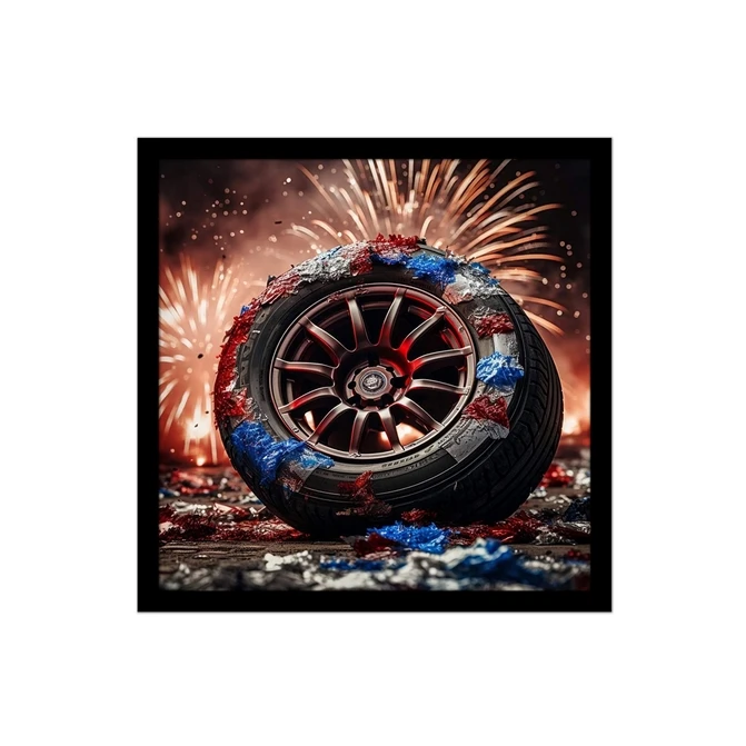 تابلو نوری بکلیت طرح اتومبیل رینگ و لاستیک اسپرت مدل لایت باکس B-MID-20853