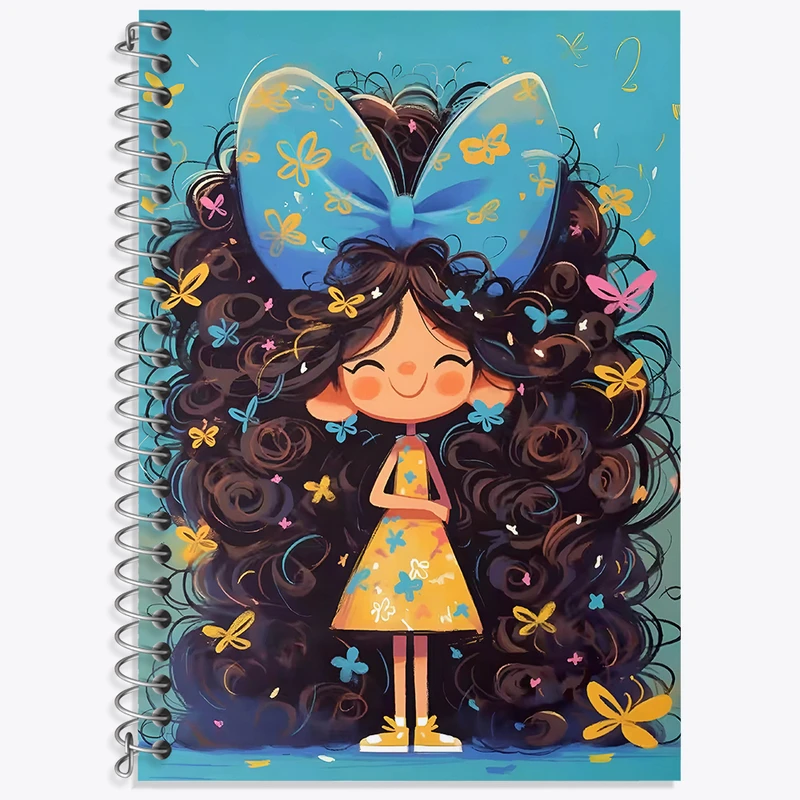 دفتر لغت 50 برگ خندالو طرح دختر مو فرفری کد N5793