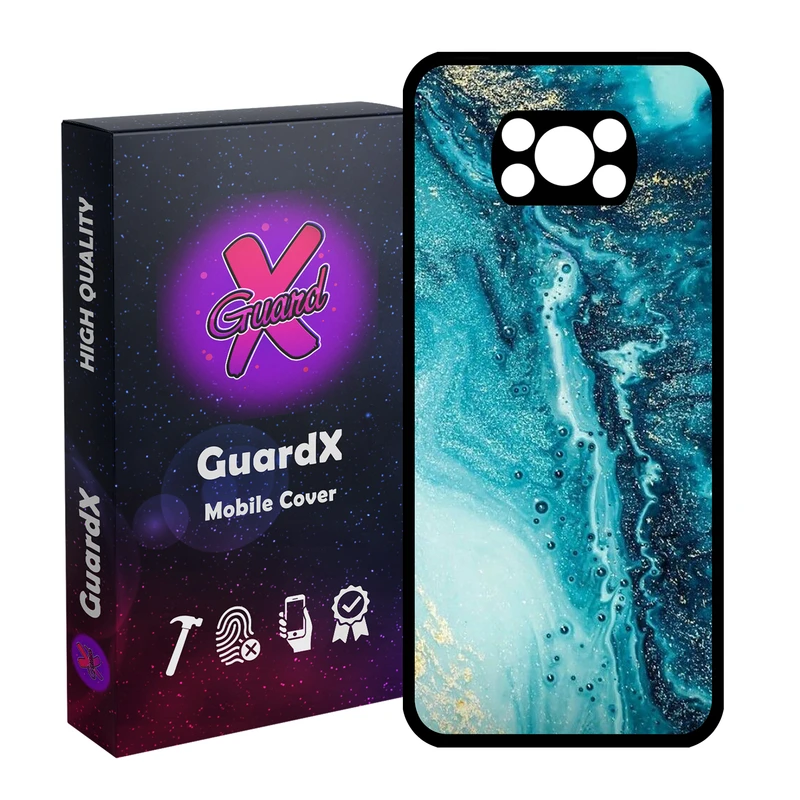 کاور گارد ایکس طرح آبی مدل Glass10402 مناسب برای گوشی موبایل شیائومی Poco X3 / Poco X3 NFC / Poco X3 Pro