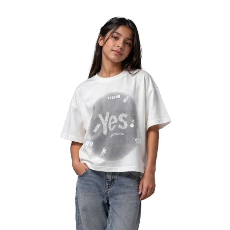 کراپ تیشرت دخترانه مدل Yes