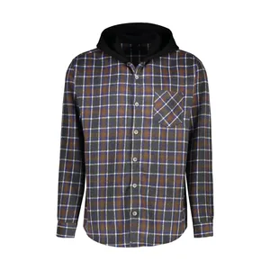 پیراهن آستین بلند کلاه دار مردانه ان سی نو مدل ماندی رنگ شتری