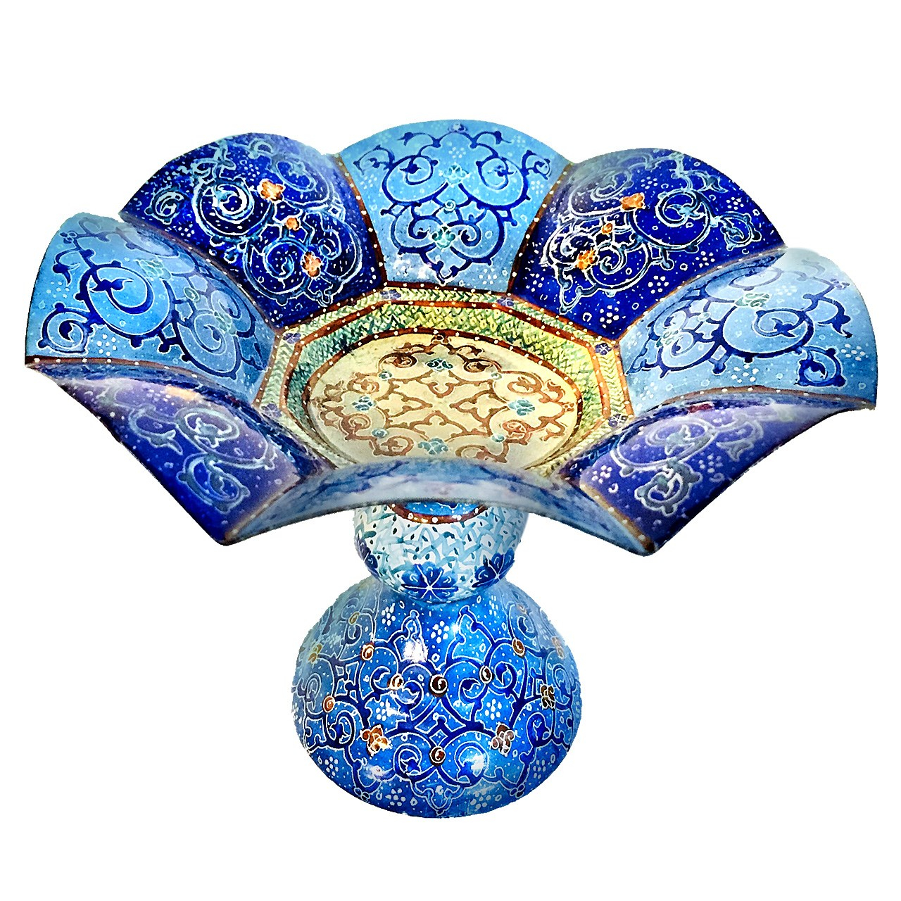 شیرینی خوری میناکاری گالری آسمانی طرح گلبرگ فیروزه 3 مدل Conf-3