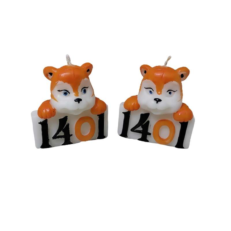 شمع دست ساز مدل ببر سال 1401 بسته دو عددی