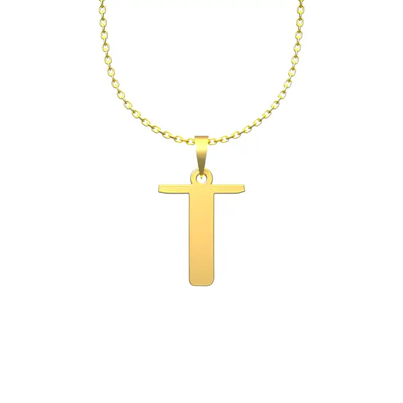 گردنبند طلا 18 عیار زنانه مدوپد مدل حرف T کد H3-1-1306