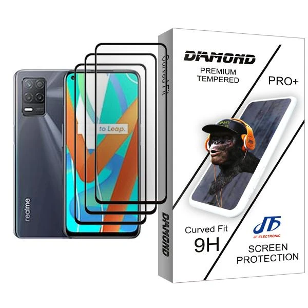 محافظ صفحه نمایش جی اف مدل Diamond Glass MIX003 مناسب برای گوشی موبایل ریلمی V13 5G بسته سه عددی
