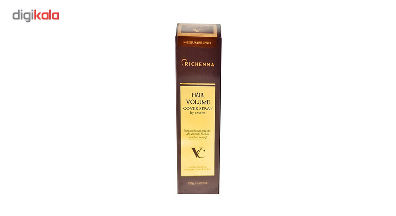 اسپری پرپشت کننده و حجم دهنده مو ریچنا مدل medium brown