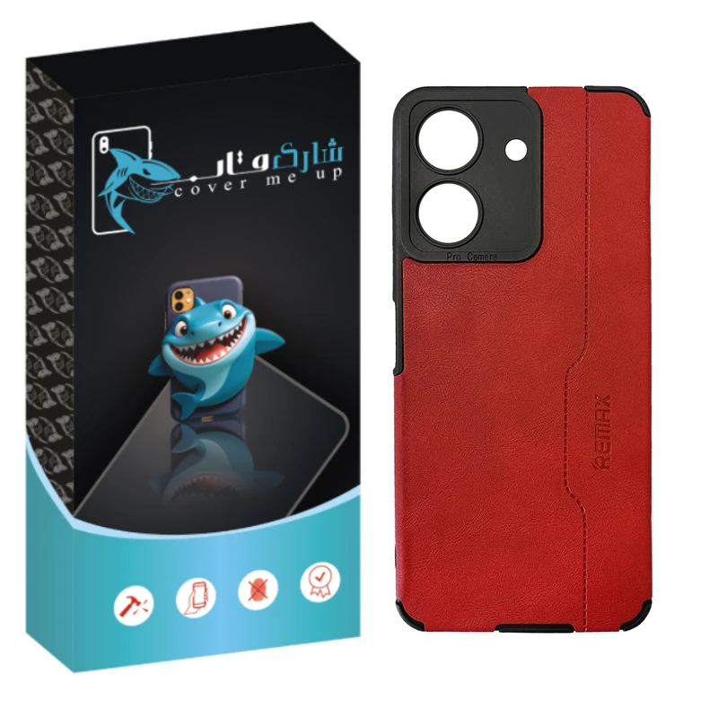 کاور شارک قاب مدل چرم RMX مناسب برای گوشی موبایل شیائومی Redmi 13c / Poco C65