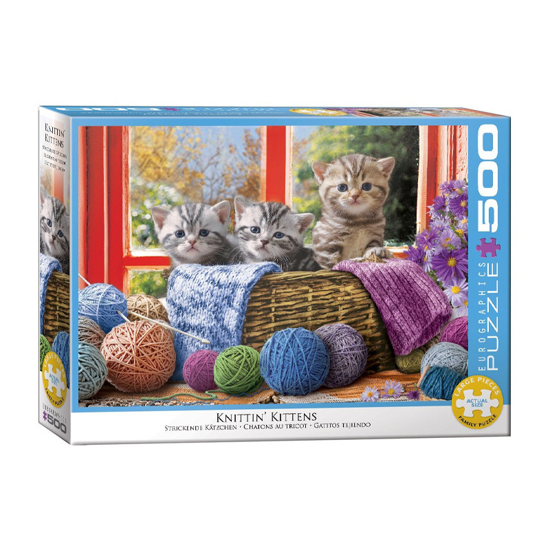 پازل 500 تکه یوروگرافیکس پازلز مدل Knittin Kittens كد 5500-6500