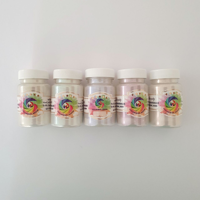 پودر رنگ رزین اپوکسی کالروی مدل کروم حجم 35 میلی لیتر بسته 5 عددی