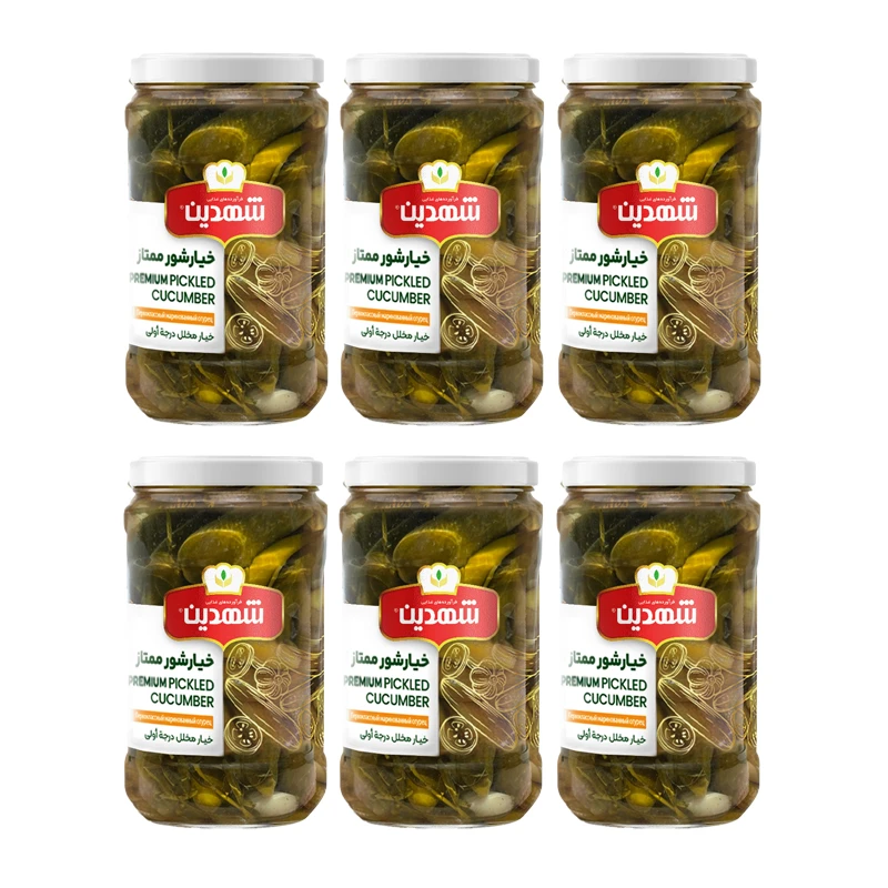 خیارشور ممتاز شهدین - 660 گرم بسته 6 عددی