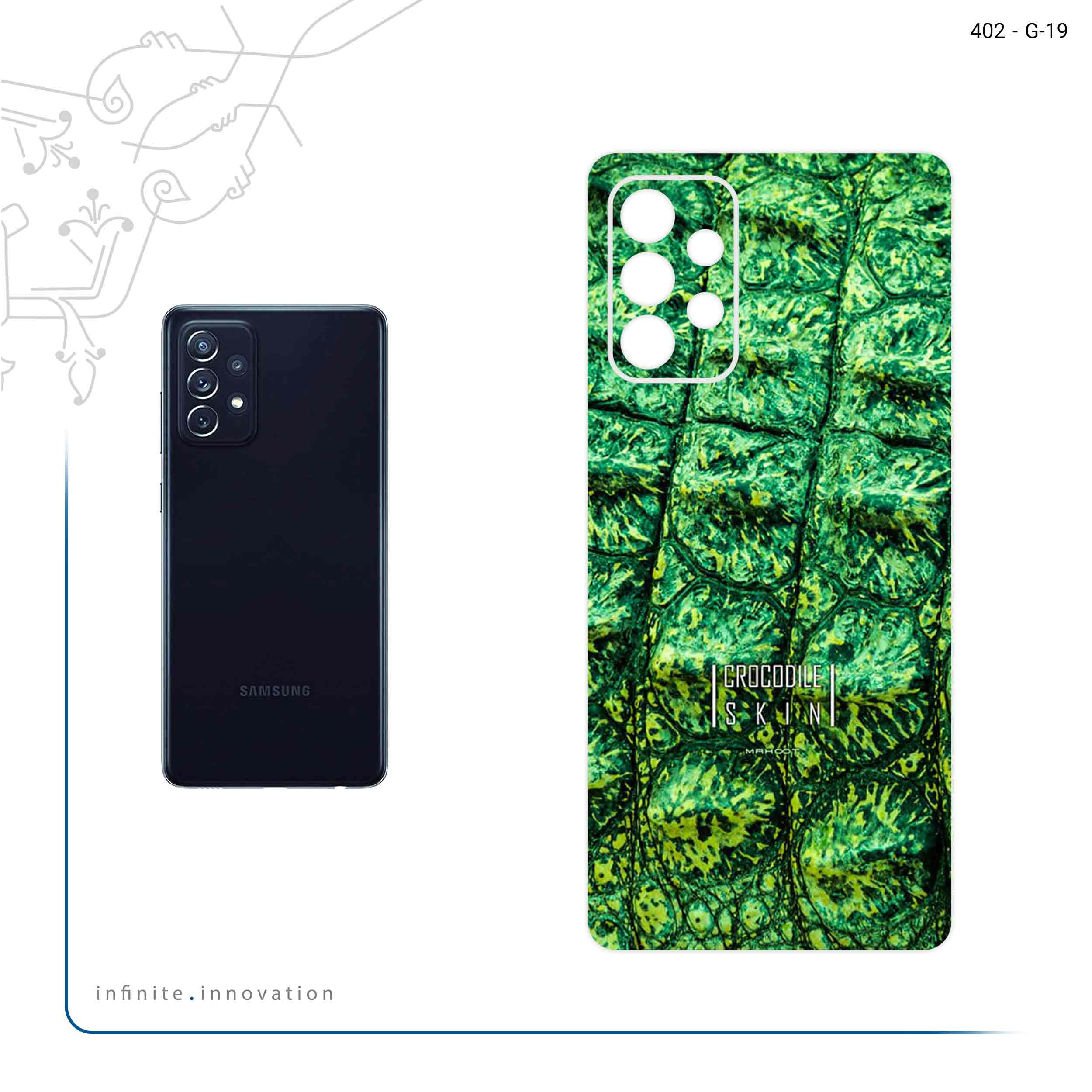 برچسب پوششی ماهوت مدل Crocodile Skin مناسب برای گوشی موبایل سامسونگ Galaxy A72