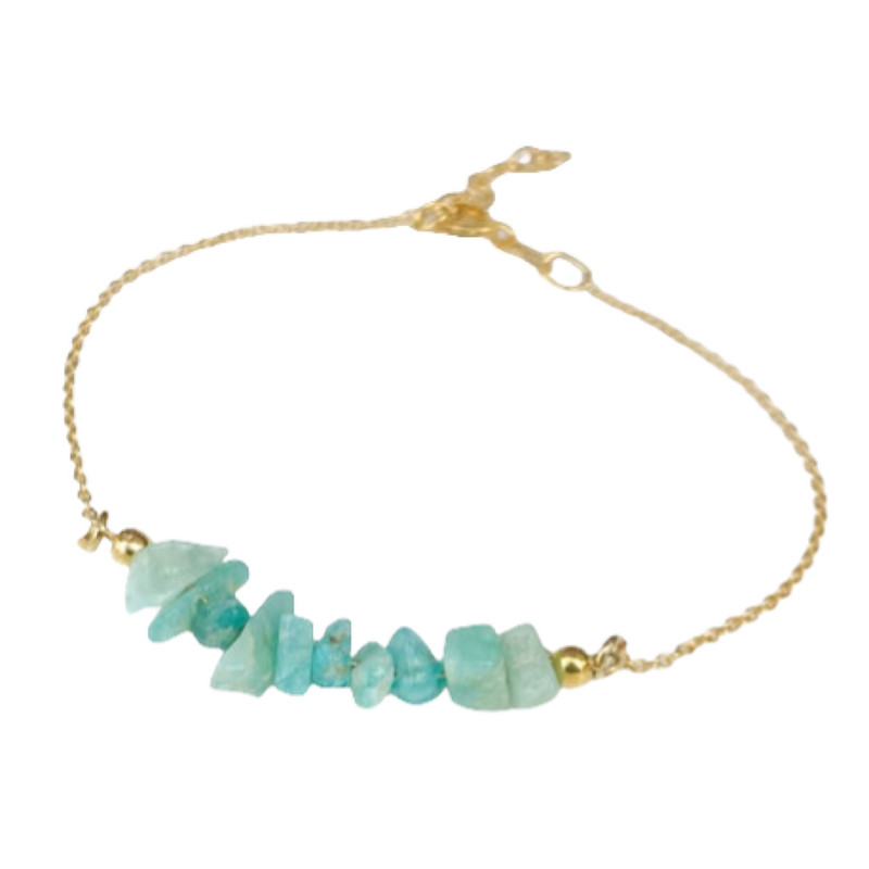 دستبند زنانه مدل سنگ آمازونیت کد 55 دستبند زنانه مدل سنگ آمازونیت کد 55