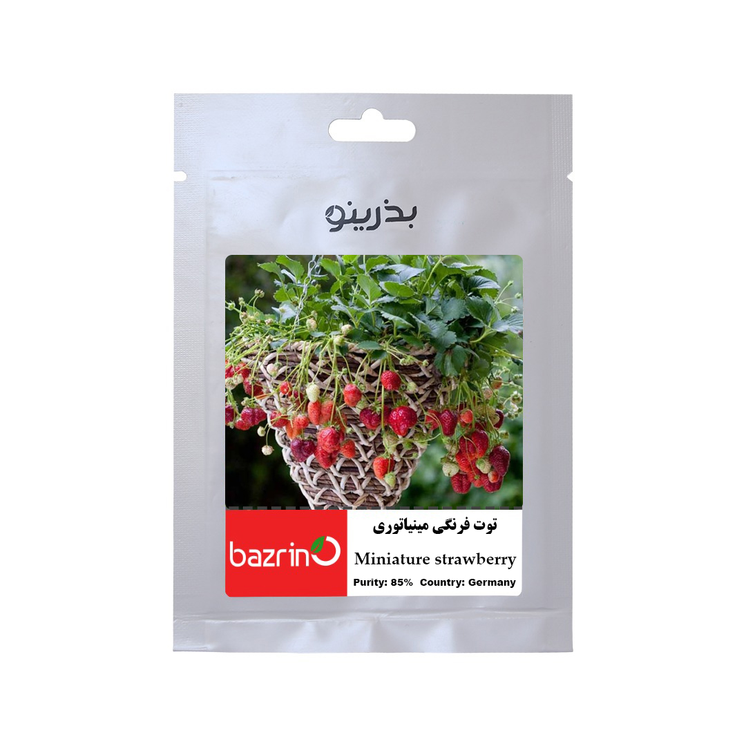 بذر میوه توت فرنگی مینیاتوری بذرینو کد BZNO-118