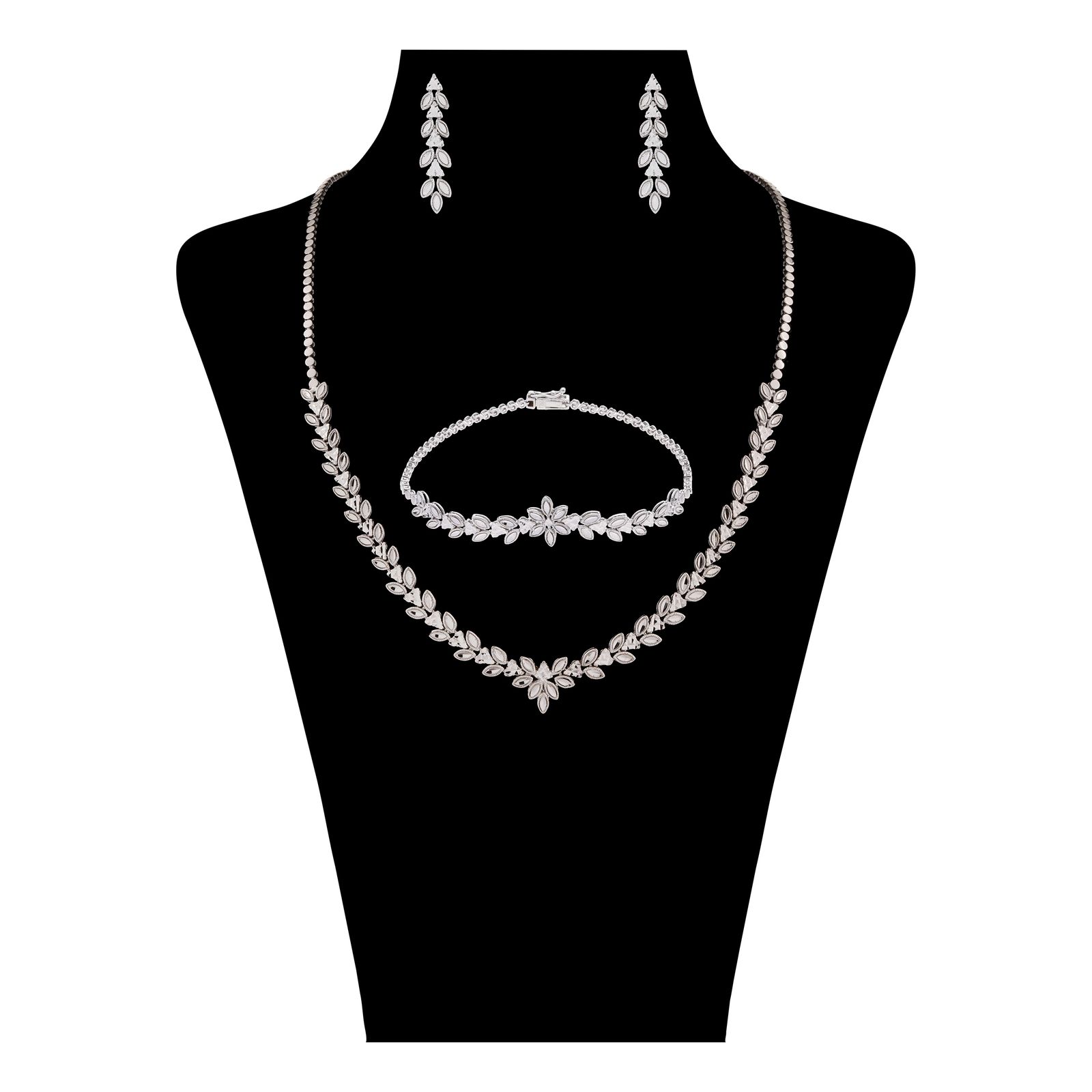 نیم ست طلا کم اجرت 18 عیار زنانه گلدم مدل H-390003 -  - 1