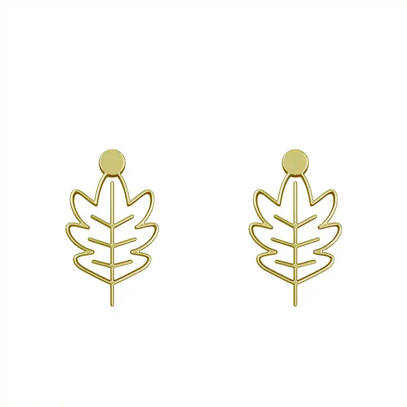 گوشواره طلا 18 عیار زنانه مدوپد مدل برگ کد GA1-15918