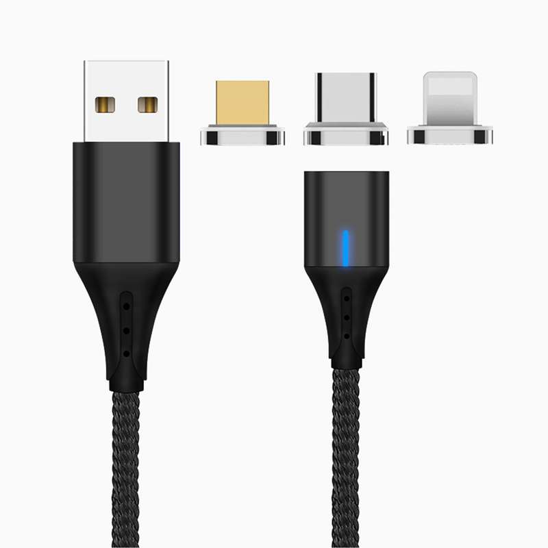 کابل تبدیل مغناطیسی USB به MicroUSB / USB-C / لایتنینگ مدل M10A9 طول 1 متر