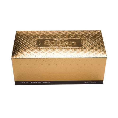 دستمال کاغذی 100 برگ سافتلن مدل gold